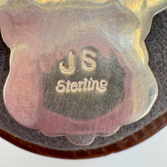 VTG James Shay Navajo Turquoise Coral Concho Design Cross Sterling Silver 925 2" - Picture 11 of 11